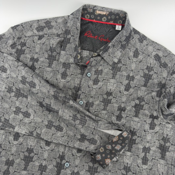 Robert Graham Other - Robert Graham Men's Long Sleeve Button Down Shirt Gray Rose Classic Fit L‎